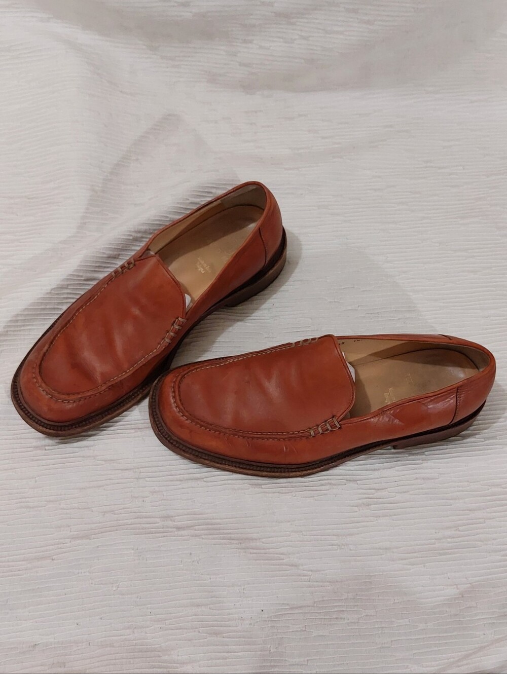Bruno Magli Italian Men's Leather Loafers in Cognac Size 10.5 - Picture 3 of 13